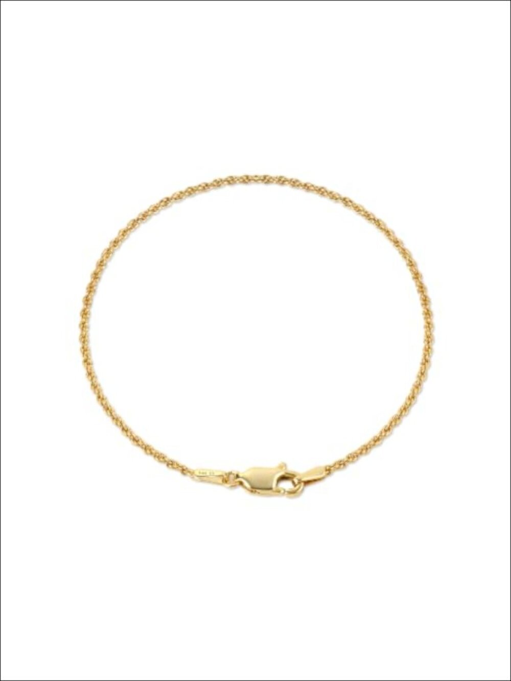 14K Gold Rope Bracelet 1.5mm Twisted Link for Men Women